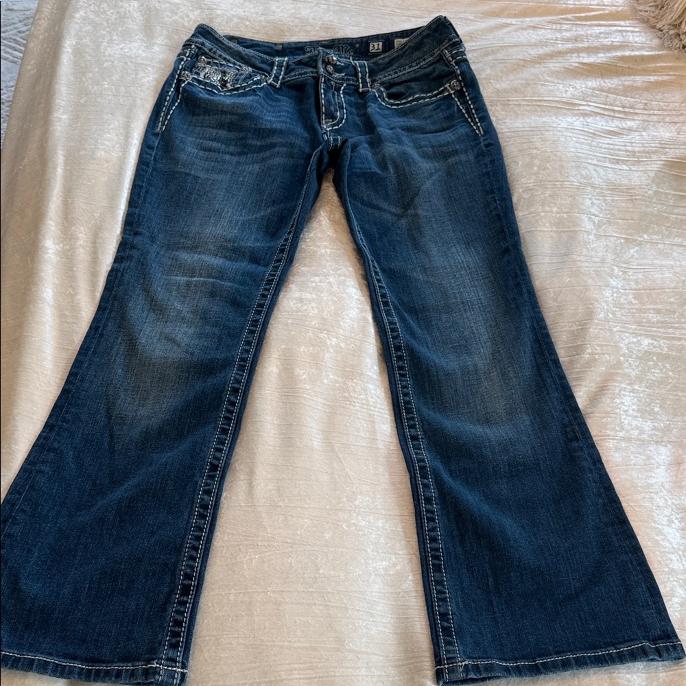 Dark Blue Flare Jeans for Women